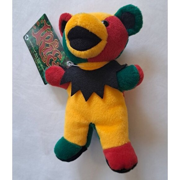 Irie Bear Grateful Dead Bean Beanie Limited Edition Rasta Colors Plush Doll NWT - Picture 2 of 4